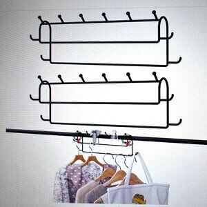 Karlliu 2-Pack Space-Saving Magic Hangers | 10-Hook Heavy-Duty Black